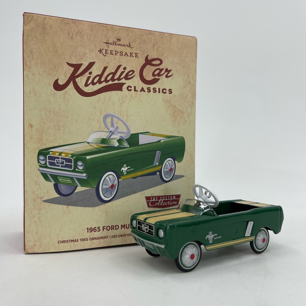 Hallmark Keepsake Kiddie Car Classic Ornament Green 1965 Ford Mustang Pedal Car